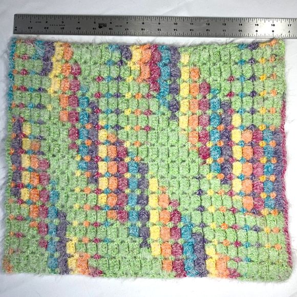 Baby Lovey Small Security Blanket Soft Multicolor Crochet Teddy Bear with Scarf - Picture 13 of 14